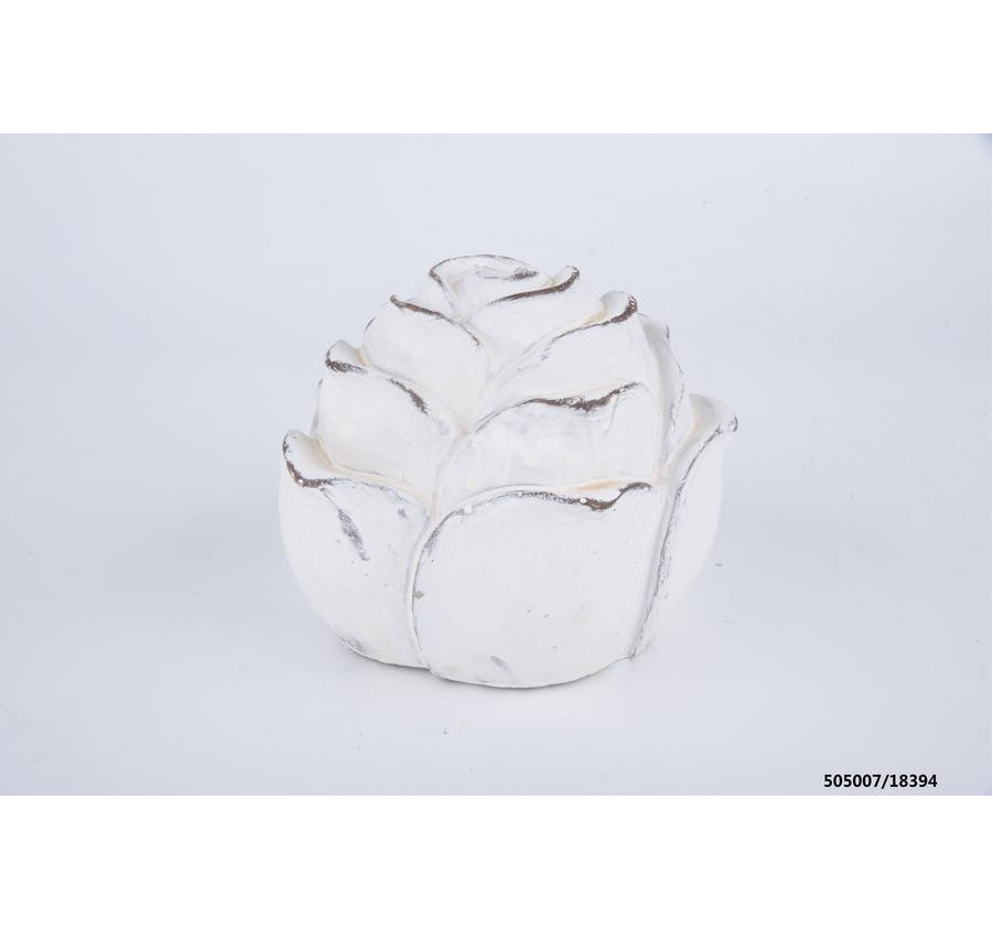 ROSE BLANCHE 14X14X12CM CIMENT