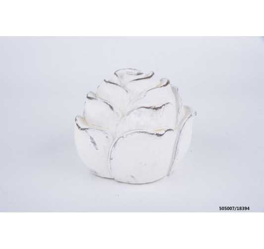 ROSE BLANCHE 14X14X12CM CIMENT︱Lory