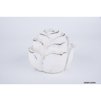 ROSE BLANCHE 14X14X12CM CIMENT︱Lory