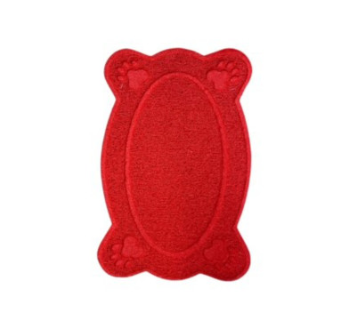TAPIS OVAL PVC 40X26CM ROUGE︱Lory
