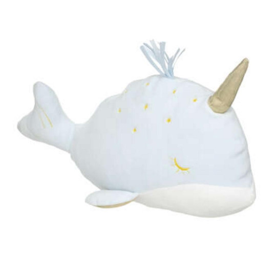 PELUCHE NARVAL 45CM BLEU/BLANC︱Lory
