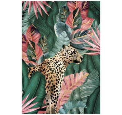TOILE IMP GUEPARD ET FEUILLAGE︱Lory