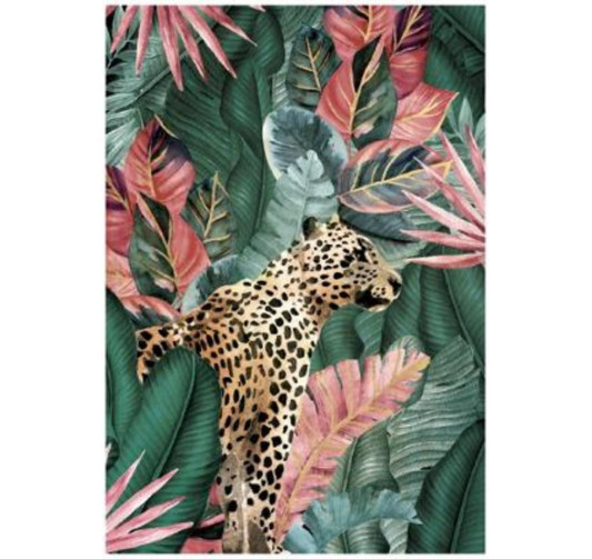 TOILE IMP GUEPARD ET FEUILLAGE︱Lory