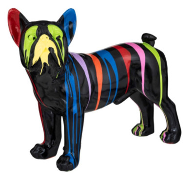 CHIEN RESINE NOIR 58.5X22X46CM︱Lory