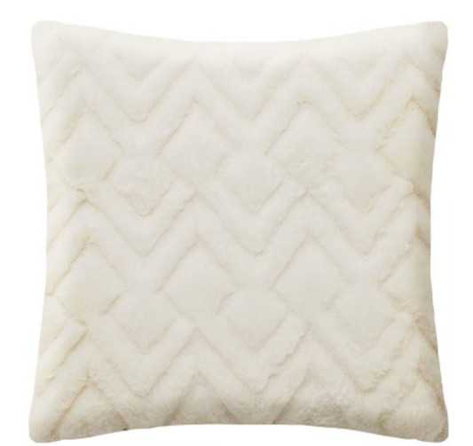 COUSSIN FOURRURE BLANC 45X45CM︱Lory