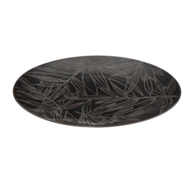 ASSIETTE PLATE FEUILLES NOIRES︱Lory