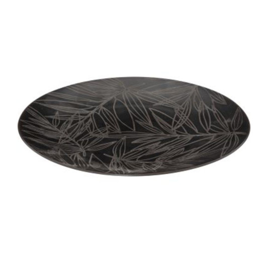 ASSIETTE PLATE FEUILLES NOIRES︱Lory