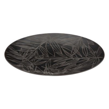 ASSIETTE PLATE FEUILLES NOIRES︱Lory