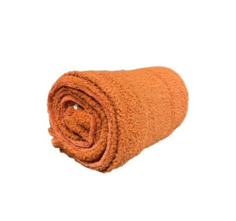 PLAID EN FOURURRE TERRACOTA