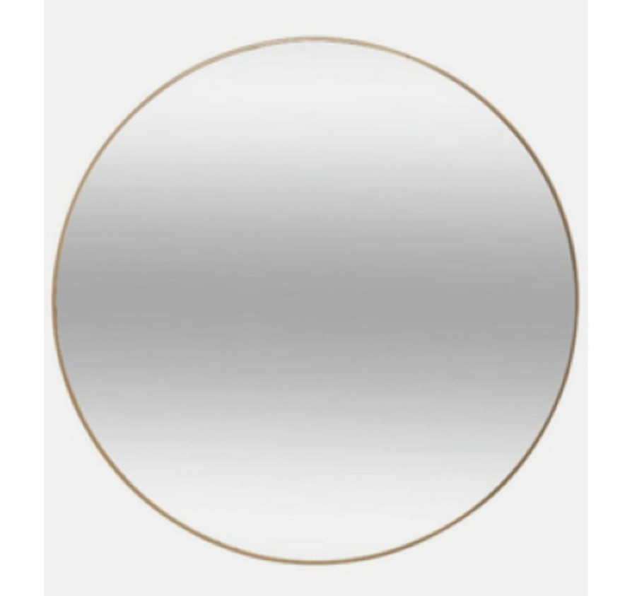 MIROIR ROND EN METAL DORE