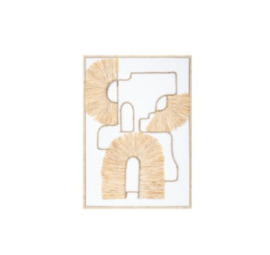 DECO MURALE EN RAPHIA BLANC︱Lory