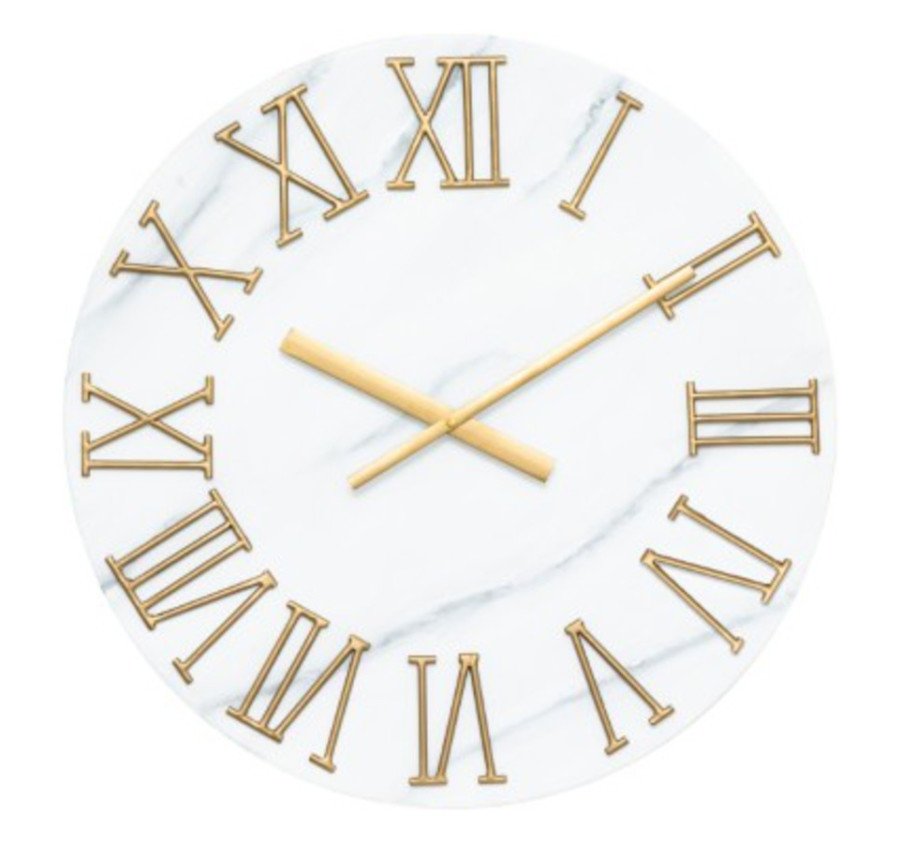 HORLOGE EFFET MARBRE ET DORE