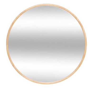 MIROIR ROND EN BOIS BEIGE︱Lory