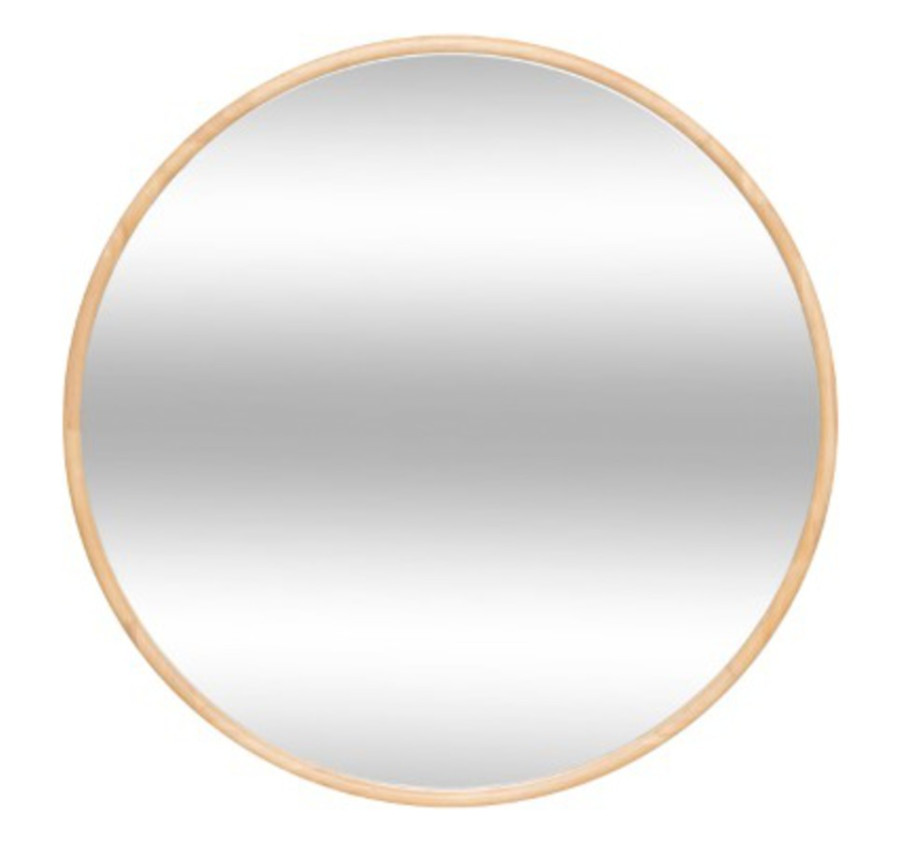 MIROIR ROND EN BOIS BEIGE
