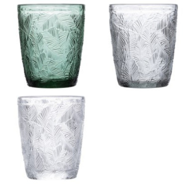 VERRE BAS 30CL MOTIF FEUILLE︱Lory