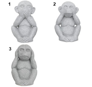 STATUE SINGE EN RESINE GRIS︱Lory