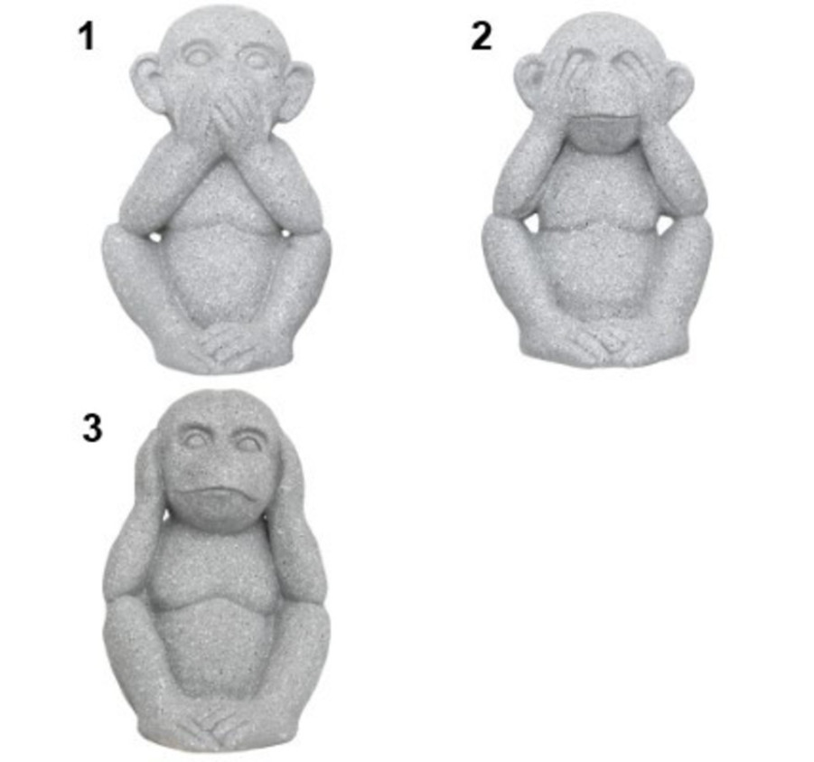 STATUE SINGE EN RESINE GRIS