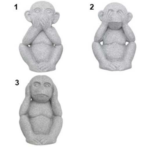 STATUE SINGE EN RESINE GRIS︱Lory