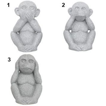 STATUE SINGE EN RESINE GRIS︱Lory