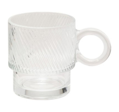 MUG M RAINURES TRANSPARENT︱Lory