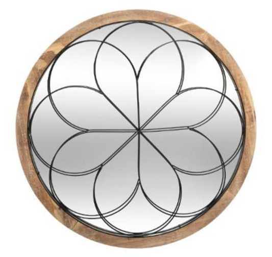 MIROIR CONTOUR BOIS ROSACE︱Lory