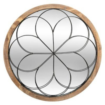 MIROIR CONTOUR BOIS ROSACE︱Lory