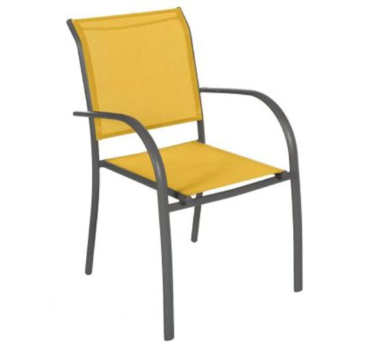 FAUTEUIL EMPILABLE MOUTARDE︱Lory