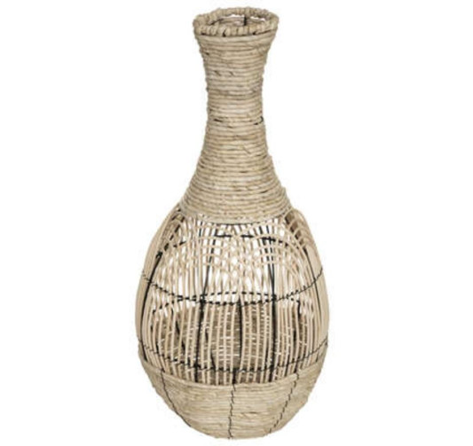 VASE DECO EN ROTIN ET METAL︱Lory