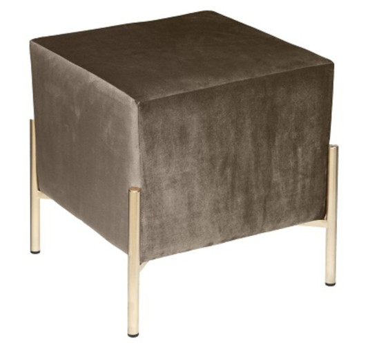 POUF EN VELOURS KAKI︱Lory