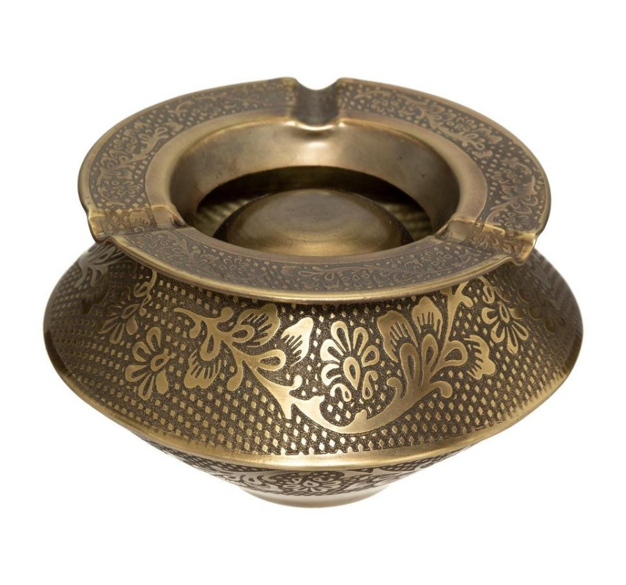 CENDRIER EN METAL COLORIS OR