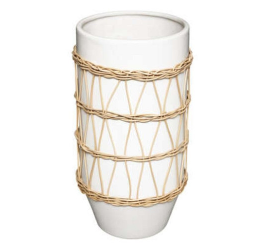 VASE EN CERAMIQUE ET ROTIN︱Lory
