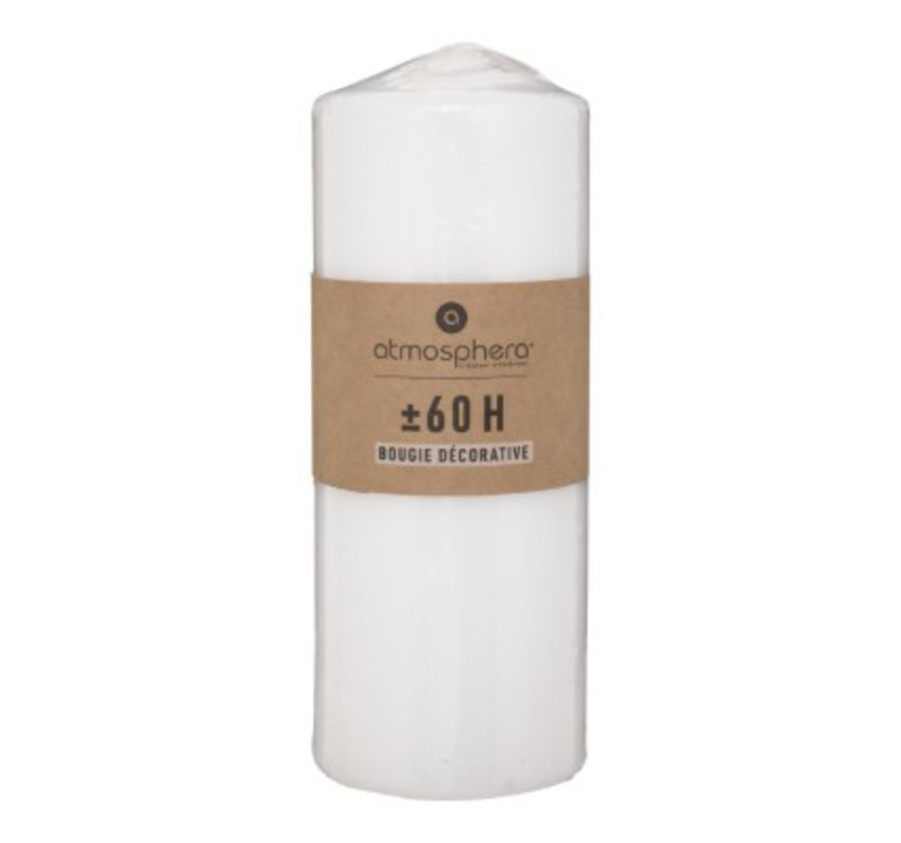 BOUGIE RONDE BLANCHE H.18CM