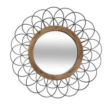 MIROIR METAL/BOIS FLEUR︱Lory