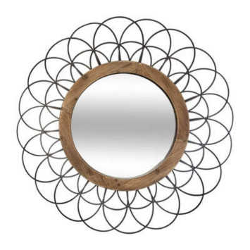 MIROIR METAL/BOIS FLEUR︱Lory