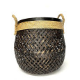 PANIER ROND BAMBOU COLORIS
