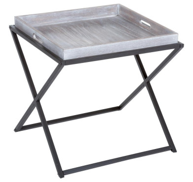 PLATEAU EN BOIS SUR PIED METAL︱Lory