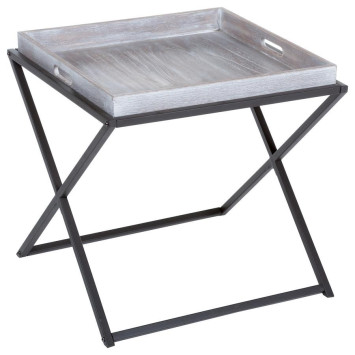 PLATEAU EN BOIS SUR PIED METAL︱Lory