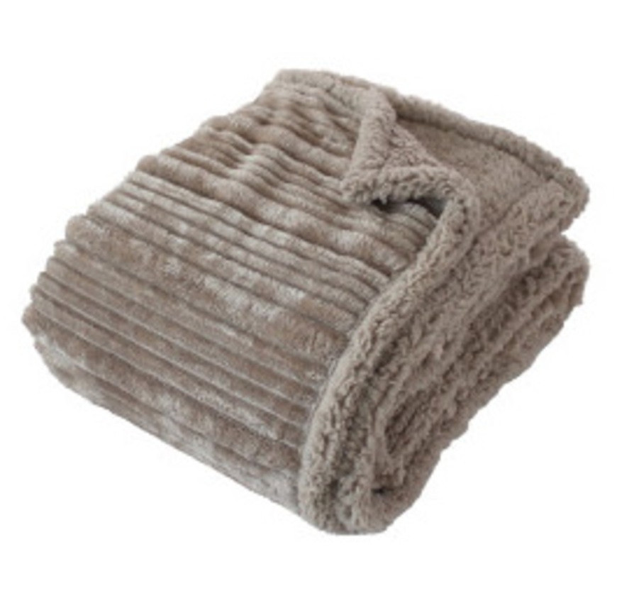 PLAID BEIGE FONCE 130X170CM