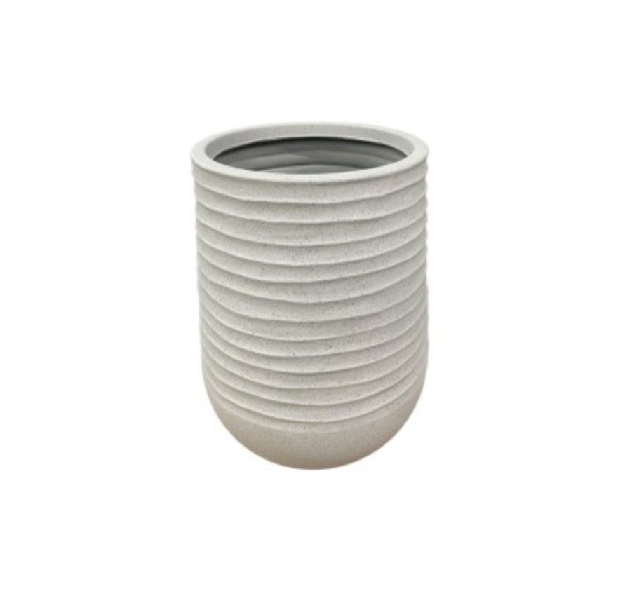 CACHE POT ROND HAUT BEIGE