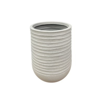 CACHE POT ROND HAUT BEIGE︱Lory