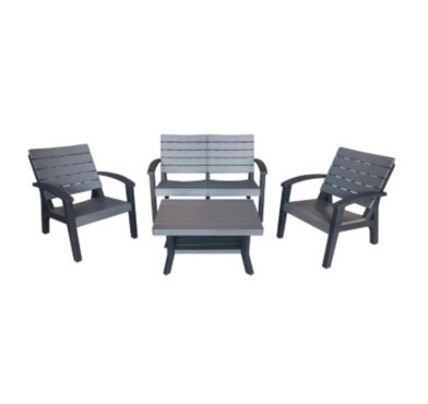 SALON DE JARDIN 4 PIECES NOIR︱Lory