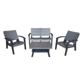 SALON DE JARDIN 4 PIECES NOIR︱Lory