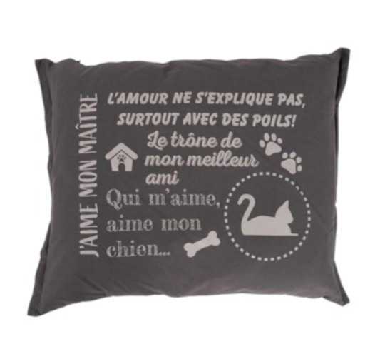 COUSSINS ANIMAUX TEXTE 90X70CM︱Lory