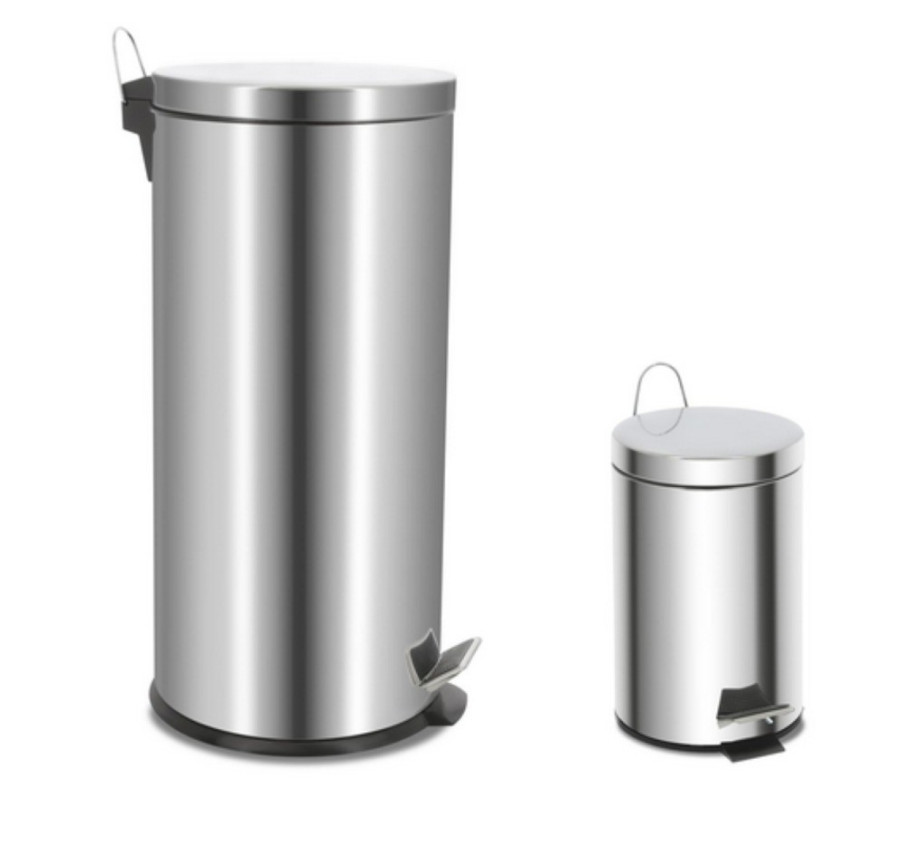 SET DE 2 POUBELLES EN INOX