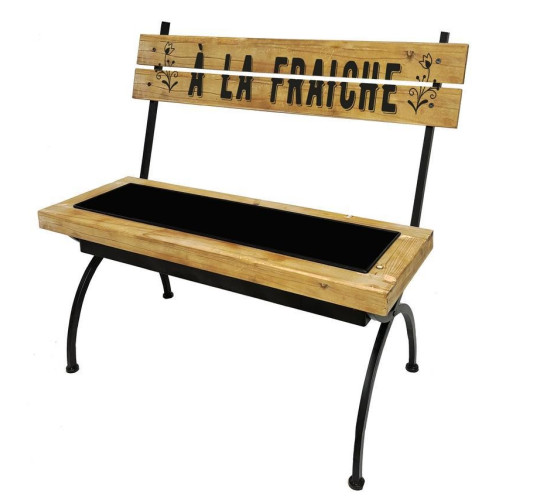 BANC A FLEURIR NOIR EN BOIS︱Lory