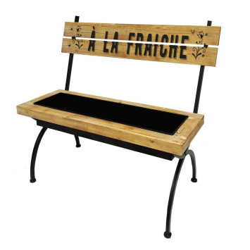 BANC A FLEURIR NOIR EN BOIS︱Lory