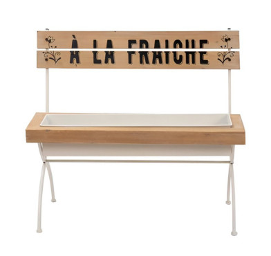 BANC A FLEURIR BLANC EN BOIS︱Lory