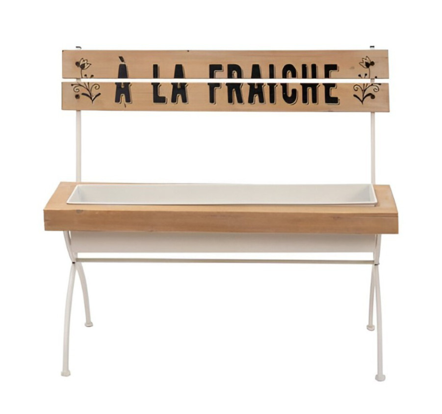 BANC A FLEURIR BLANC EN BOIS