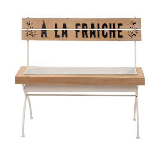 BANC A FLEURIR BLANC EN BOIS︱Lory