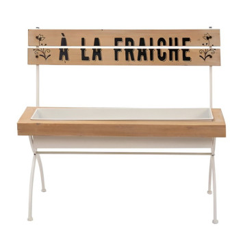 BANC A FLEURIR BLANC EN BOIS︱Lory